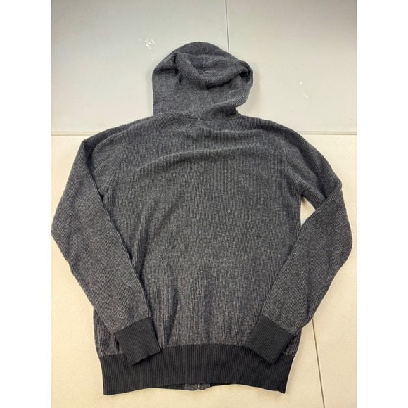 Carbon Women's Gray 100% Cotton Knit Full Zip Hooded Sweater Small - Picture 3 of 8